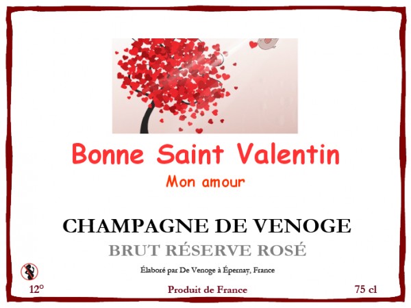 Champagne personnalisé pour la St Valentin